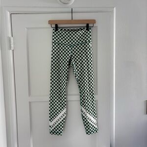 Tory Burch Green Checkerboard Leggings